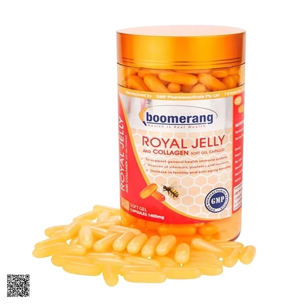 Boomerang & Collagen Royal Jelly - Sữa Ong Chúa Úc (1400mg x 120 Viên)