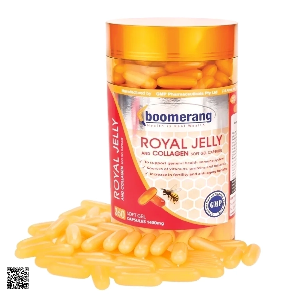 Boomerang & Collagen Royal Jelly - Sữa Ong Chúa Úc (1400mg x 360 Viên)