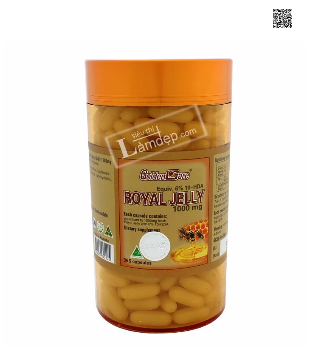 Sữa Ong Chúa Golden Care Royal Jelly (1000 mg x 365 Viên) Sữa Ong Chúa Golden Care Royal Jelly (1000 mg x 365 Viên)