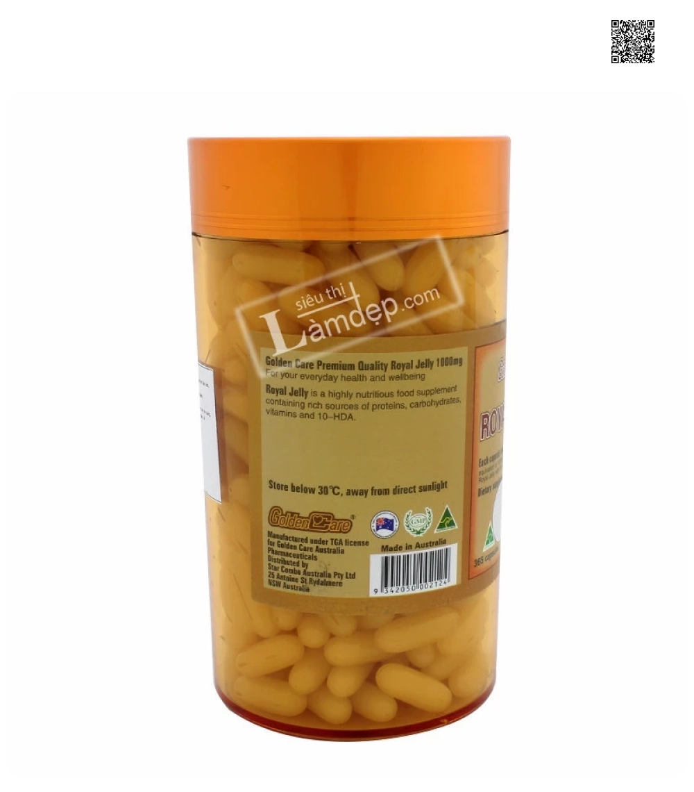 Sữa Ong Chúa Golden Care Royal Jelly (1000 mg x 365 Viên) Sữa Ong Chúa Golden Care Royal Jelly (1000 mg x 365 Viên)