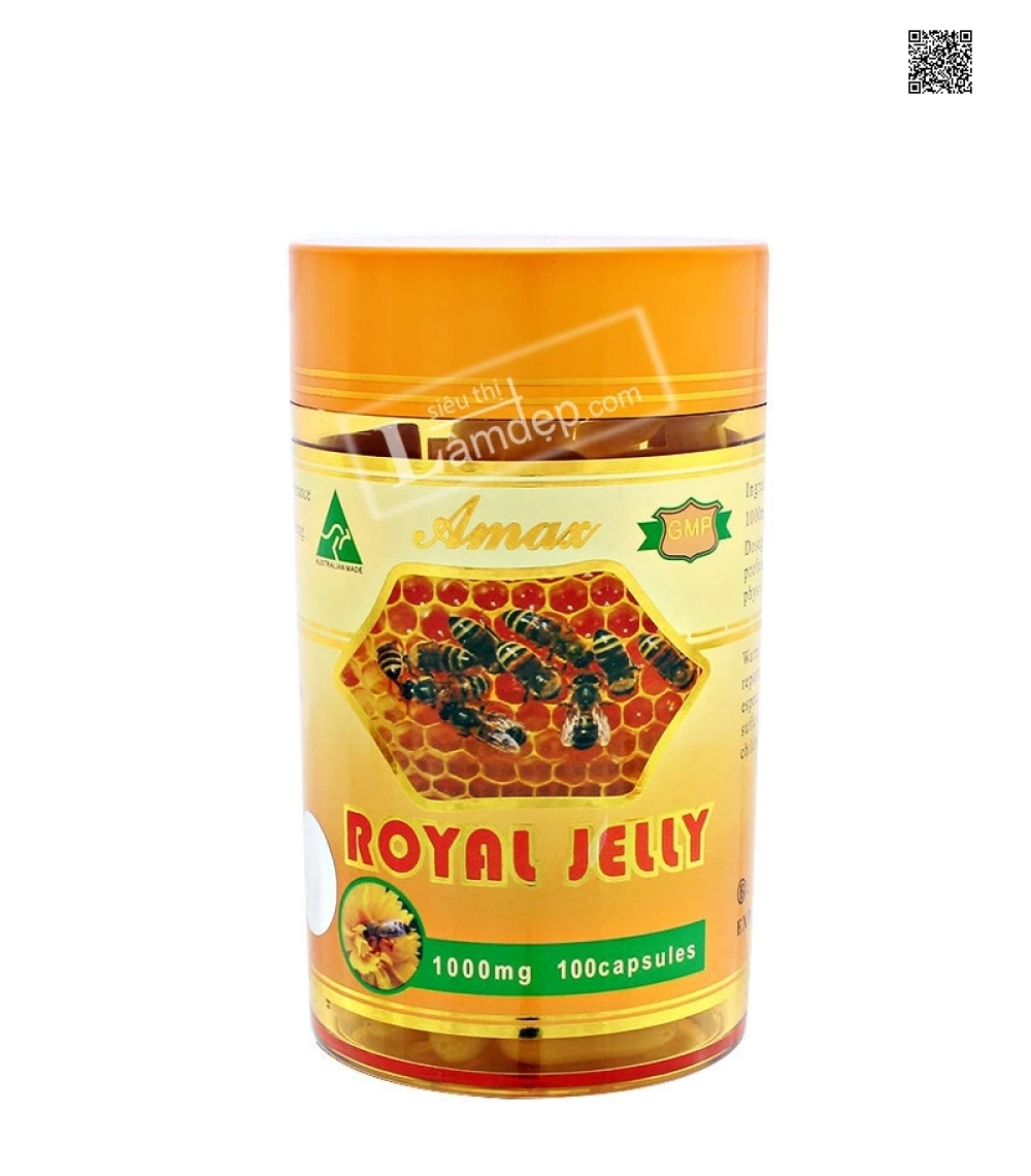 Sữa Ong Chúa Úc Amax Royal Jelly 1000mg x 100 viên Sữa Ong Chúa Úc Amax Royal Jelly 1000mg x 100 viên