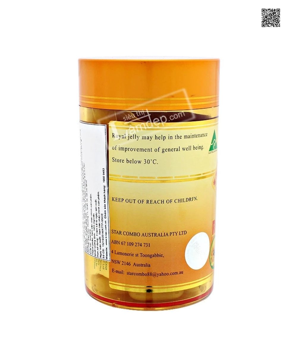 Sữa Ong Chúa Úc Amax Royal Jelly 1000mg x 100 viên Sữa Ong Chúa Úc Amax Royal Jelly 1000mg x 100 viên
