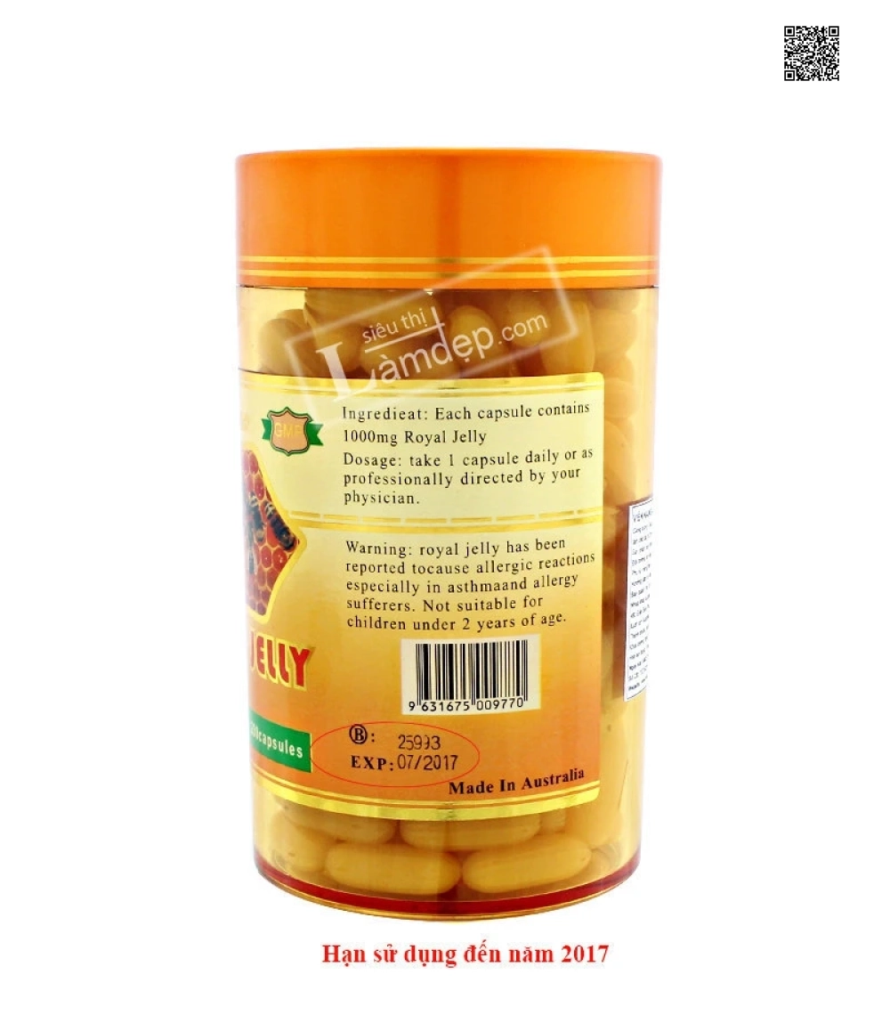 Sữa Ong Chúa Úc Amax Royal Jelly 1000mg x 200viên Sữa Ong Chúa Úc Amax Royal Jelly 1000mg x 200viên
