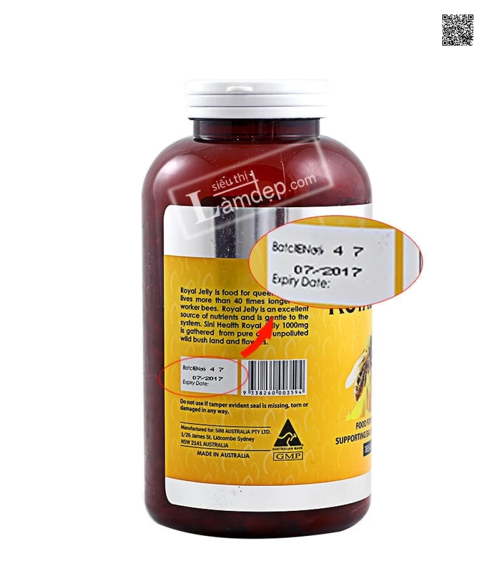 Sữa Ong Chúa Úc Sini Health Royal Jelly (365 Viên x 1000mg)