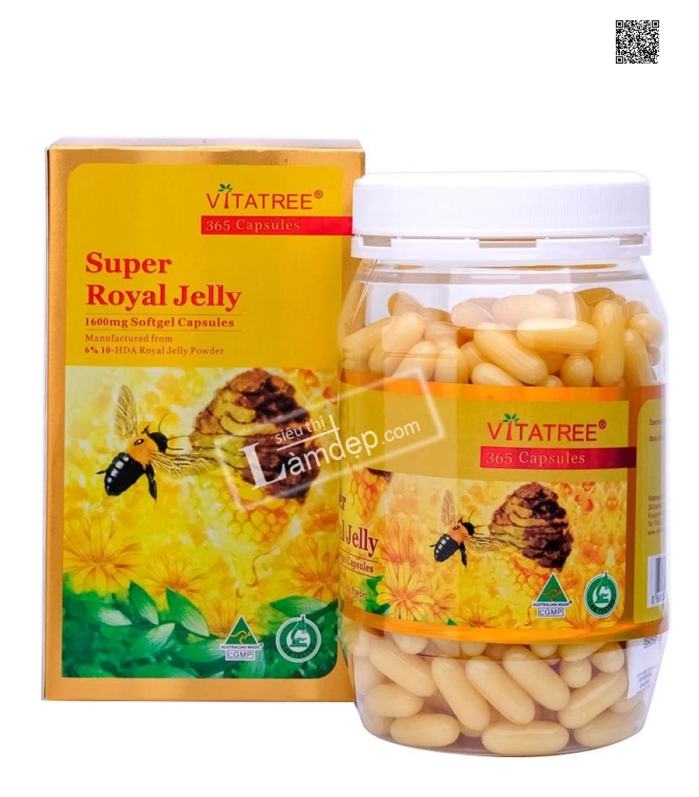 Sữa Ong Chúa Vitatree Super Royal Jelly (365 Viên x 1600mg)