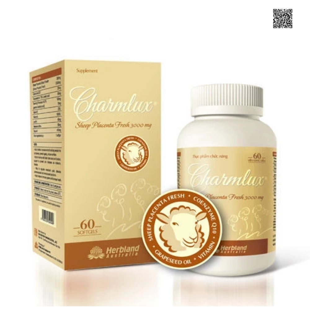 Nhau Thai Cừu Charmlux ( 3000mg x 60 Viên)