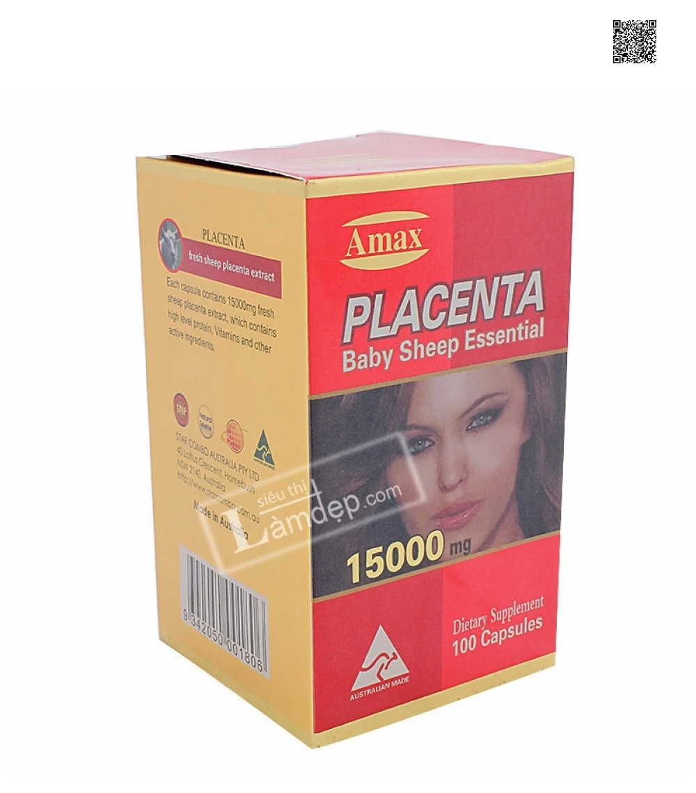 Nhau Thai Cừu Amax Placenta Baby Sheep Essential (15.000mg x 100 Viên) Nhau Thai Cừu Amax Placenta Baby Sheep Essential (15.000mg x 100 Viên)