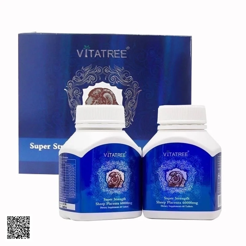 Nhau Thai Cừu Vitatree Super Strength Sheep Placenta 60000mg 120 Viên