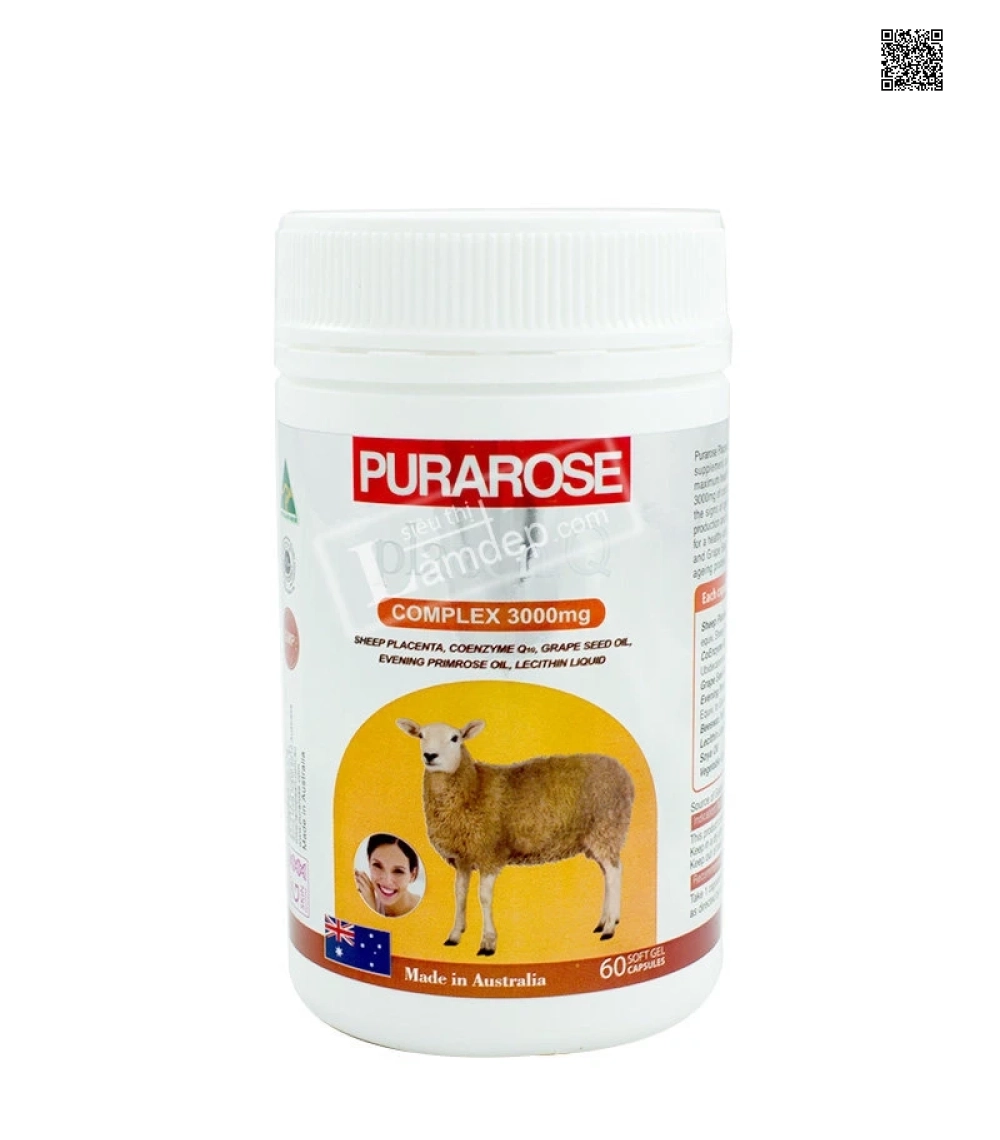 Nhau Thai Cừu Purarose ( 3000mg x 60 Viên) Nhau Thai Cừu Purarose ( 3000mg x 60 Viên)