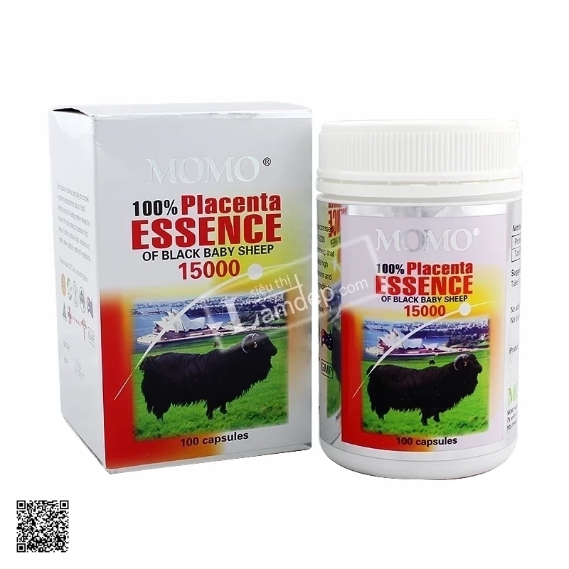 Nhau Thai Cừu Đen Momo Essence Of Black Baby Sheep (1500mg x 100 Viên)