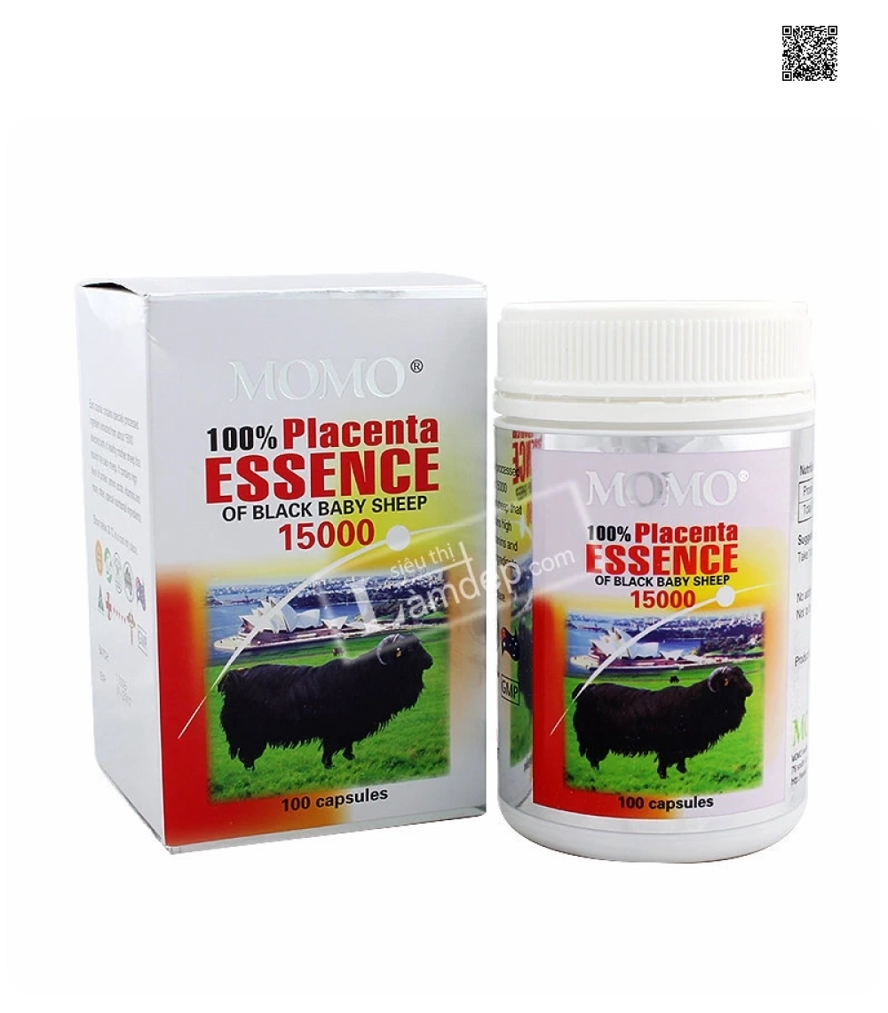 Nhau Thai Cừu Đen Momo Essence Of Black Baby Sheep (1500mg x 100 Viên) Nhau Thai Cừu Đen Momo Essence Of Black Baby Sheep (1500mg x 100 Viên)