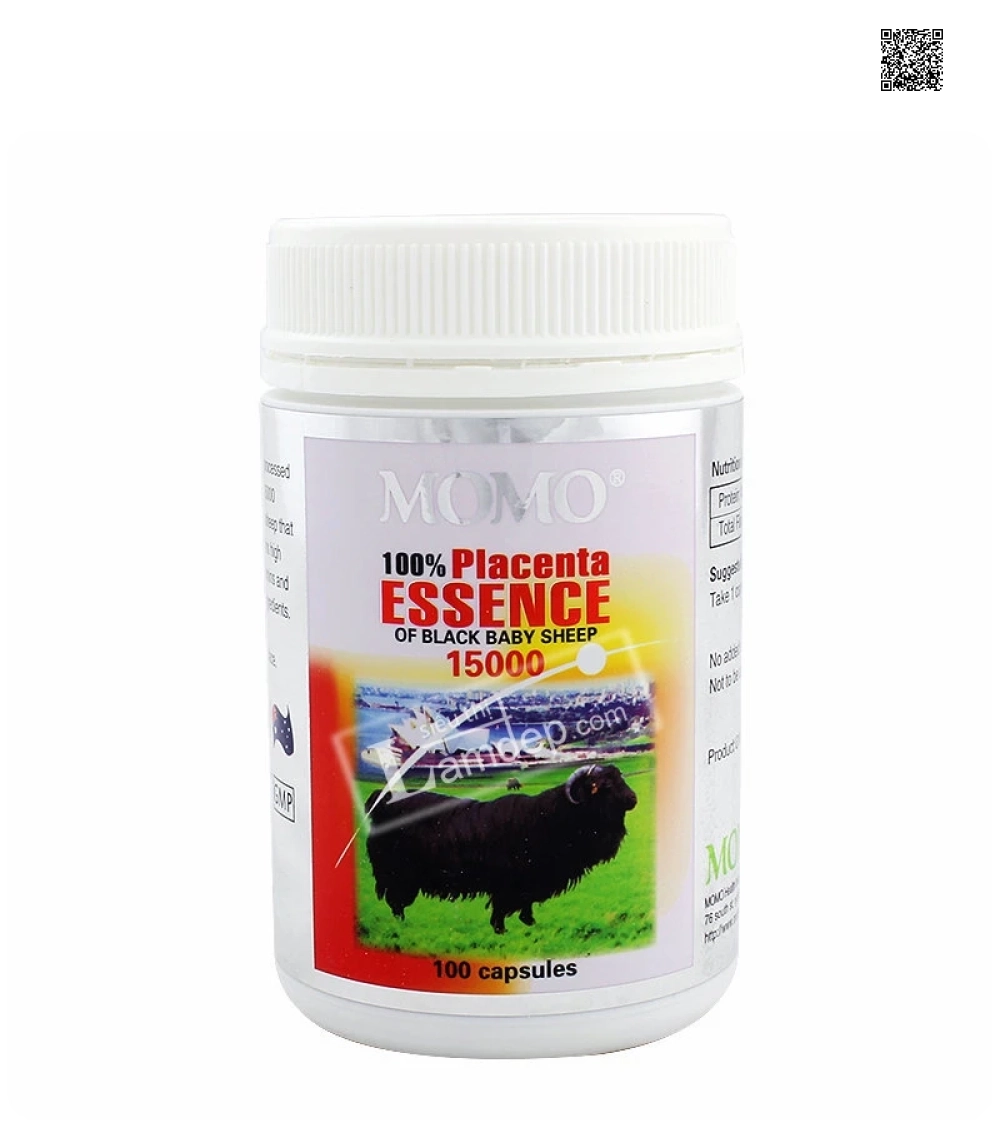 Nhau Thai Cừu Đen Momo Essence Of Black Baby Sheep (1500mg x 100 Viên) Nhau Thai Cừu Đen Momo Essence Of Black Baby Sheep (1500mg x 100 Viên)