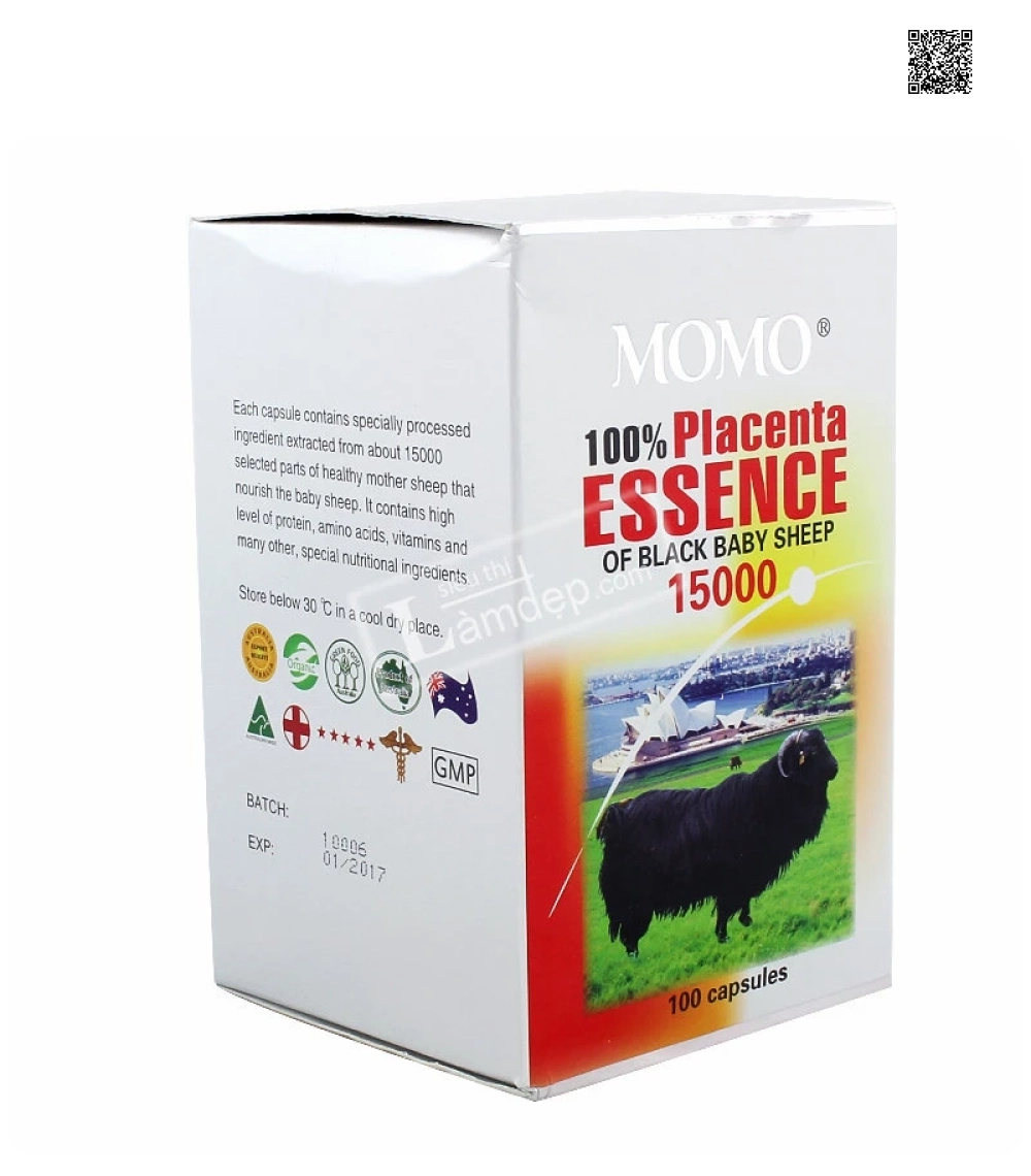 Nhau Thai Cừu Đen Momo Essence Of Black Baby Sheep (1500mg x 100 Viên) Nhau Thai Cừu Đen Momo Essence Of Black Baby Sheep (1500mg x 100 Viên)