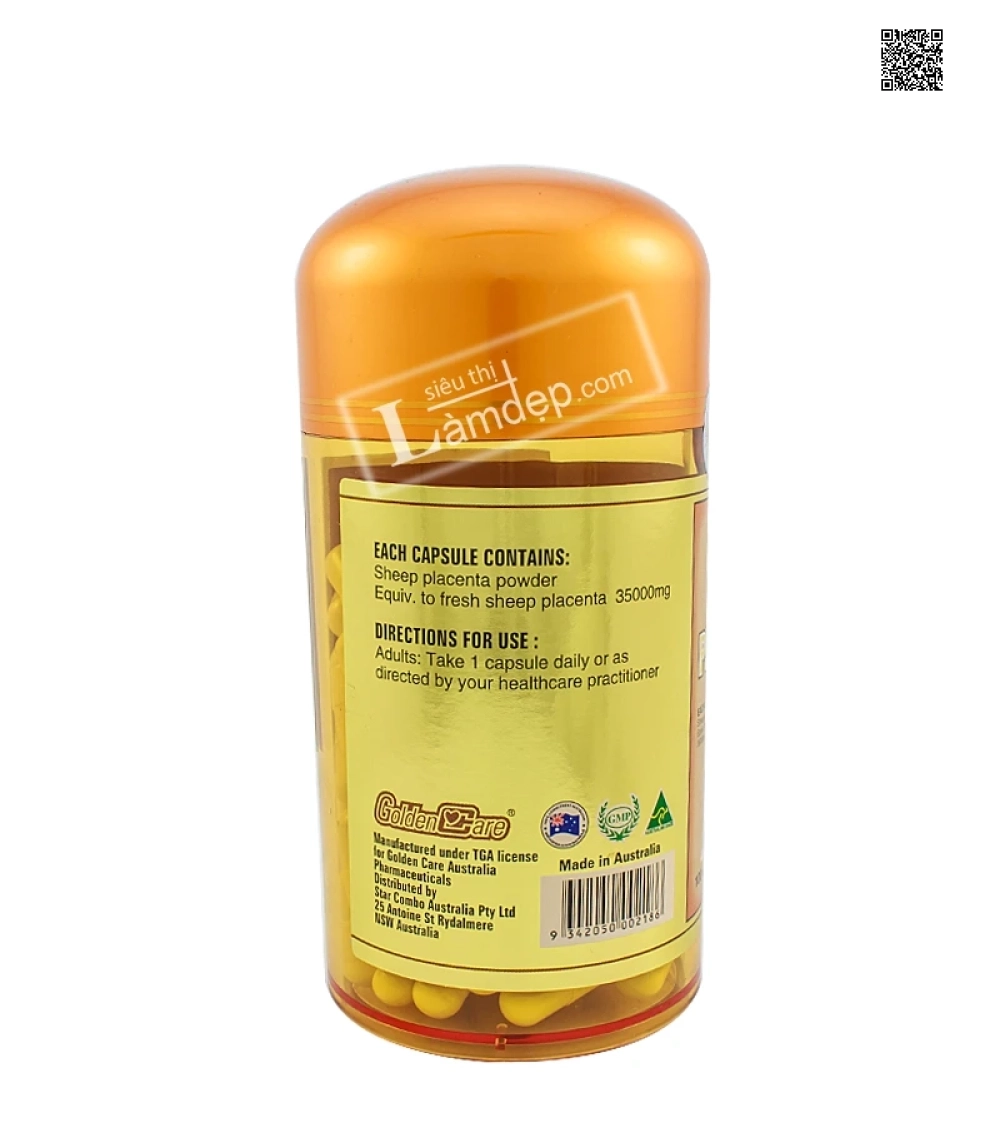 Nhau Thai Cừu Golden Care (35000mg x 100 viên) Nhau Thai Cừu Golden Care (35000mg x 100 viên)