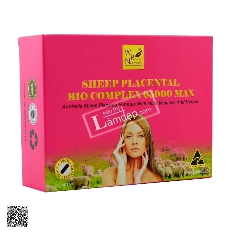 Nhau Thai Cừu Maxi 65000mg Max Sheep Placental Bio Complex (100 Viên)