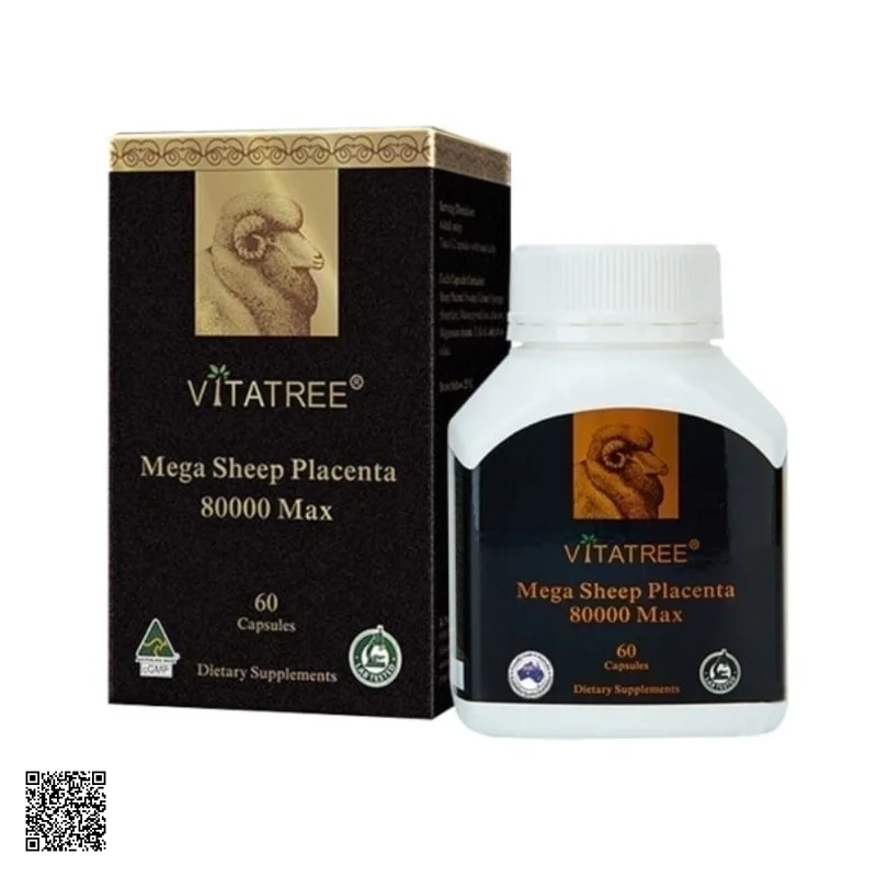 Vitatree Mega Sheep Placenta 80000 Max - Viên Nhau Thai Cừu Úc (60 Viên)
