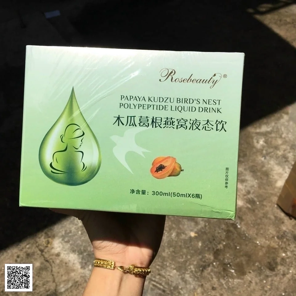 Rosebeauty Papaya Kudzu Bird's Nest Polypeptide Liquid Drink Nước Uống Đẹp Da