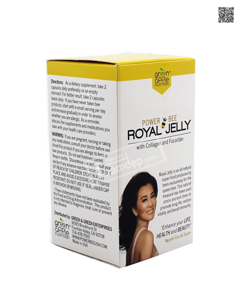 Sữa Ong Chúa Kỳ Duyên Power Bee Của Green Apple Nutrition 60 Viên