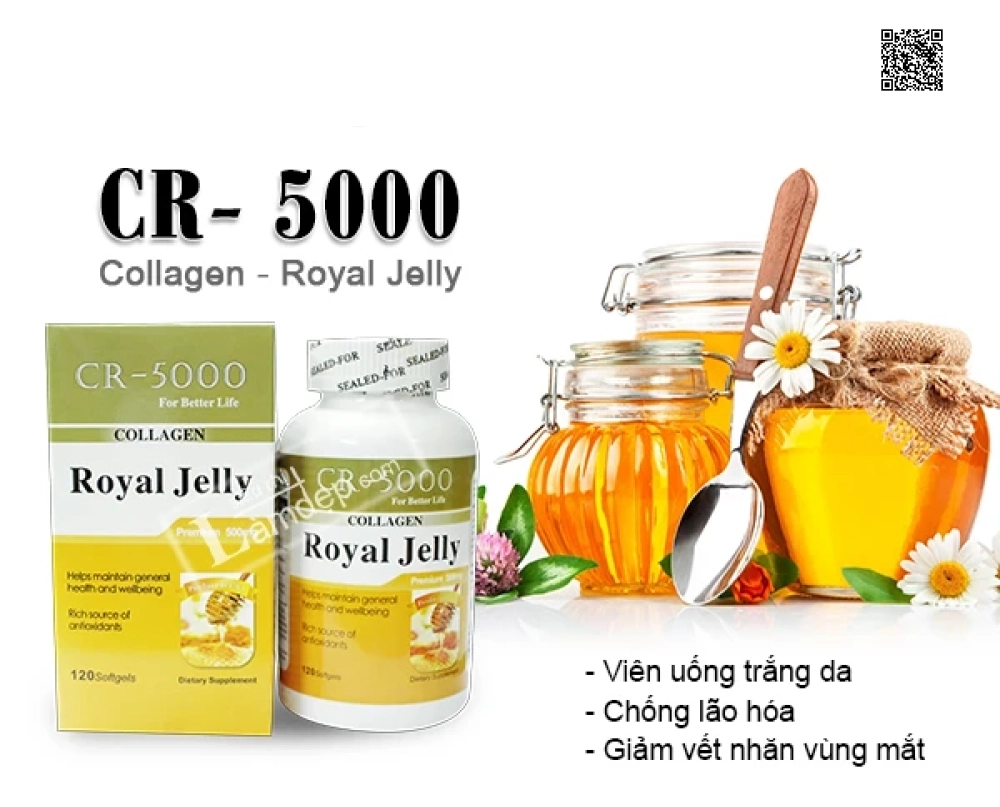 Sữa Ong Chúa CR-5000 Kết Hợp Collagen Cao Cấp Của Mỹ