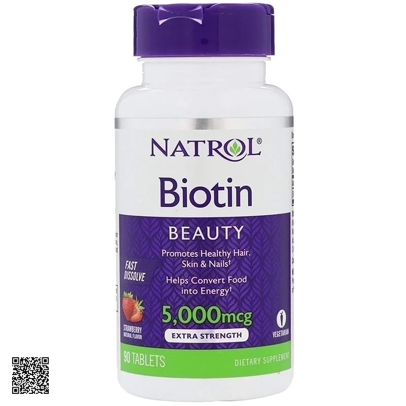 Viên Ngậm Mọc Tóc Natrol Biotin Beauty Cao Cấp Từ Mỹ