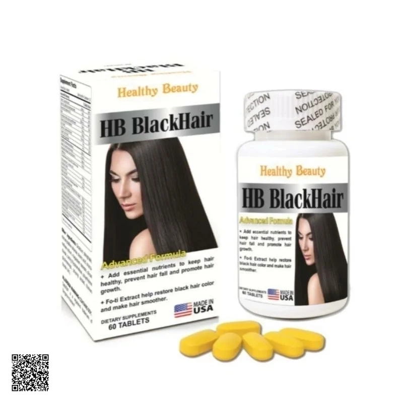 Viên Uống Chống Bạc Tóc, Rụng Tóc HB Black Hair Từ Healthy Beauty 60 Viên