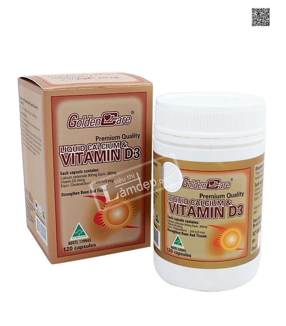 Golden Care Liquid Calcium & Vitamin D3 120 Viên Golden Care Liquid Calcium & Vitamin D3 120 Viên