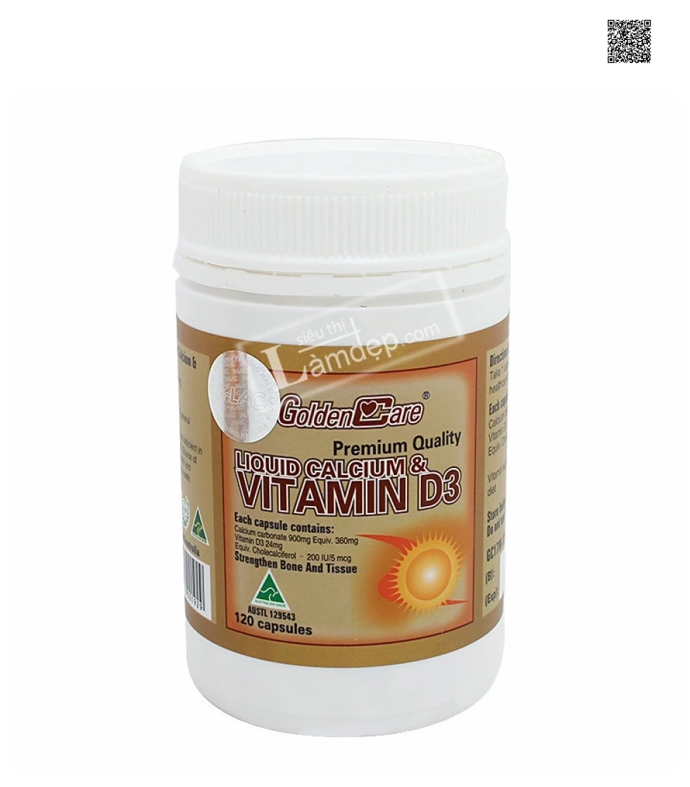 Golden Care Liquid Calcium & Vitamin D3 120 Viên Golden Care Liquid Calcium & Vitamin D3 120 Viên
