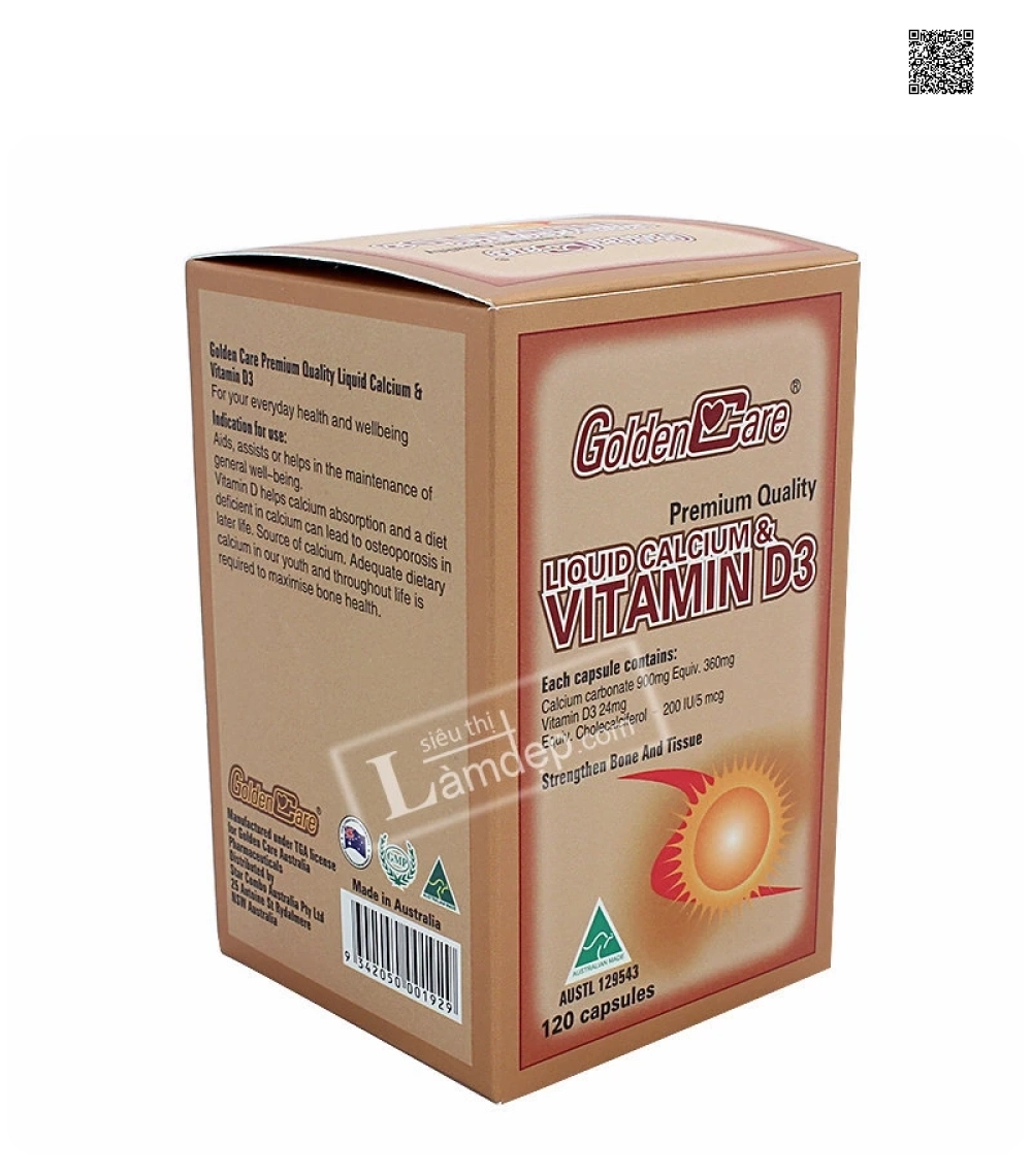 Golden Care Liquid Calcium & Vitamin D3 120 Viên Golden Care Liquid Calcium & Vitamin D3 120 Viên