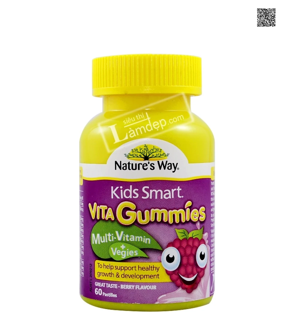 Viên Gum Bổ Sung Vitamin Và Rau Cho Trẻ Em Natures Way Kids Smart Vita Gummies
