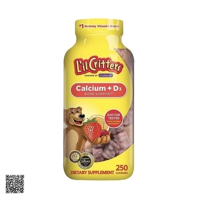 Kẹo Gấu Bổ Sung Canxi Lil Critters Calcium Gummy Bears With Vitamin D3