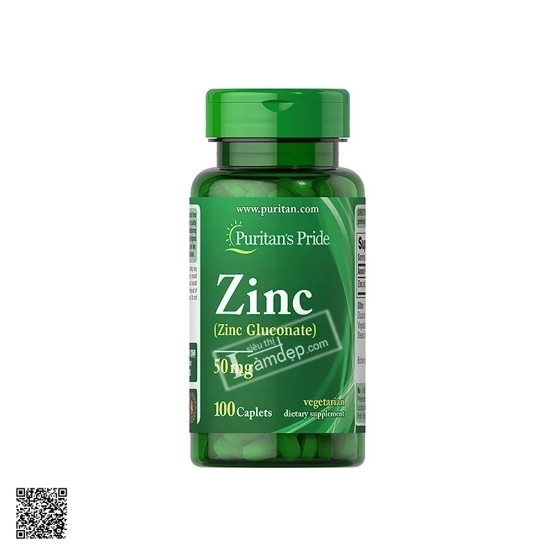 Viên Uống Bổ Sung Kẽm Puritans Pride Zinc Gluconate 50mg