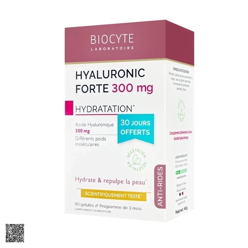 Hyaluronic Acid Biocyte Hyaluronic Forte 300mg Viên Uống Bổ Sung Hyaluronic Acid (6 Vỉ x 15 Viên)