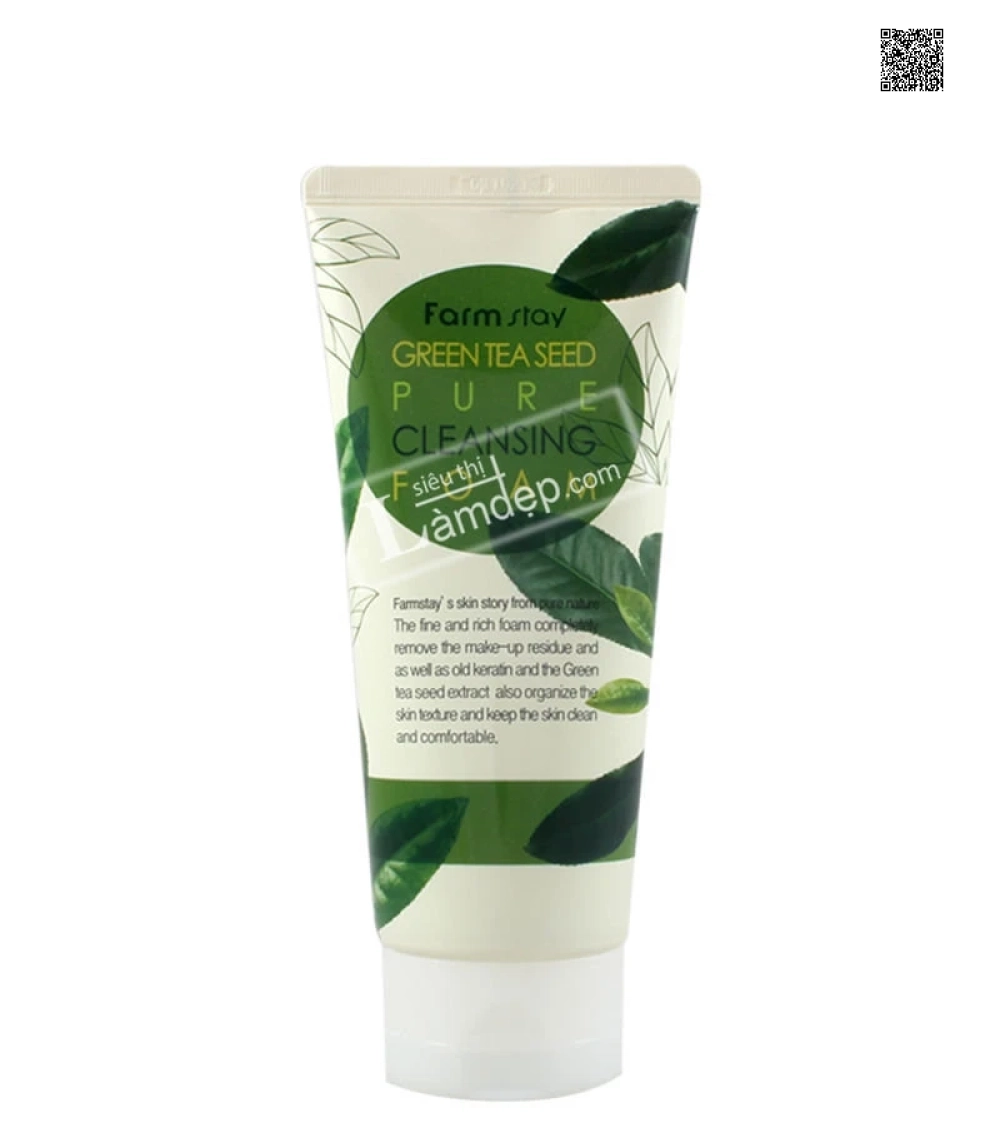 Sữa Rửa Mặt Mềm Mịn Da Chiết Xuất Trà Xanh FarmStay Pure Cleansing Foam - Green Tea Seed