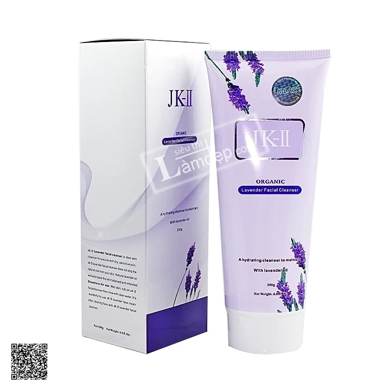 Sữa Rửa Mặt Tinh Dầu Hoa Oải Hương JK-II Organic Lavender Facial Cleanser 200g