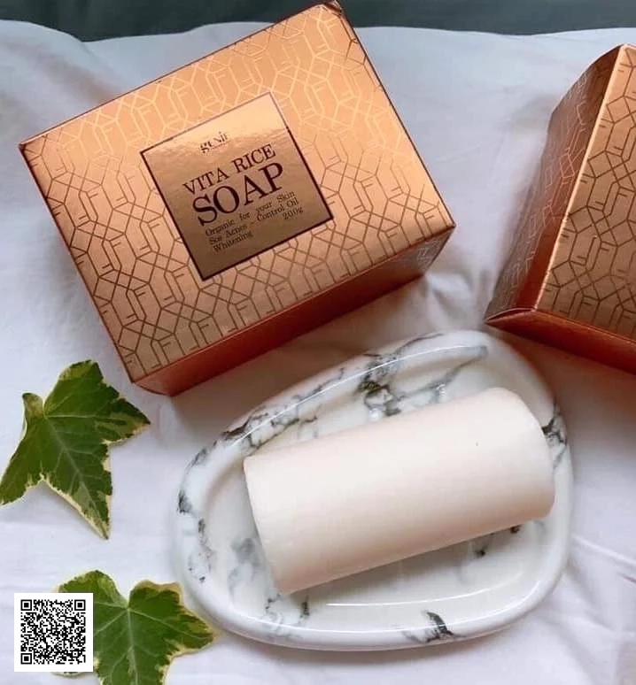 Genie Vita Rice - Soap Rửa Mặt Giảm Mụn Sẹo Chiết Xuất Mầm Gạo Hữu Cơ