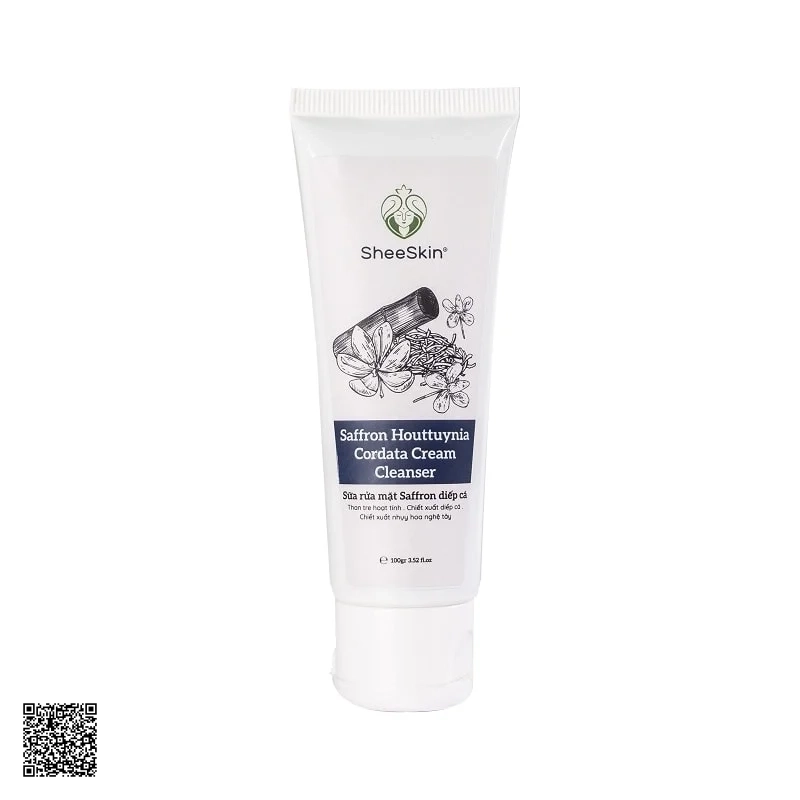 Sữa Rửa Mặt Saffron Diếp Cá Sheeskin Saffron Houttuynia Cordata Cream Cleanser