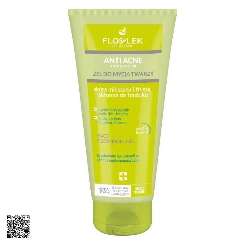 Floslek Anti Acne Face Cleansing Gel - Sữa Rửa Mặt Cho Da Dầu Mụn (200ml)