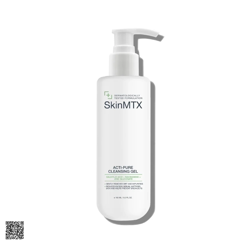 SkinMTX Acti-Pure Cleansing Gel - Gel Rửa Mặt Làm Sạch, Kiềm Dầu Cho Da Dầu Mụn
