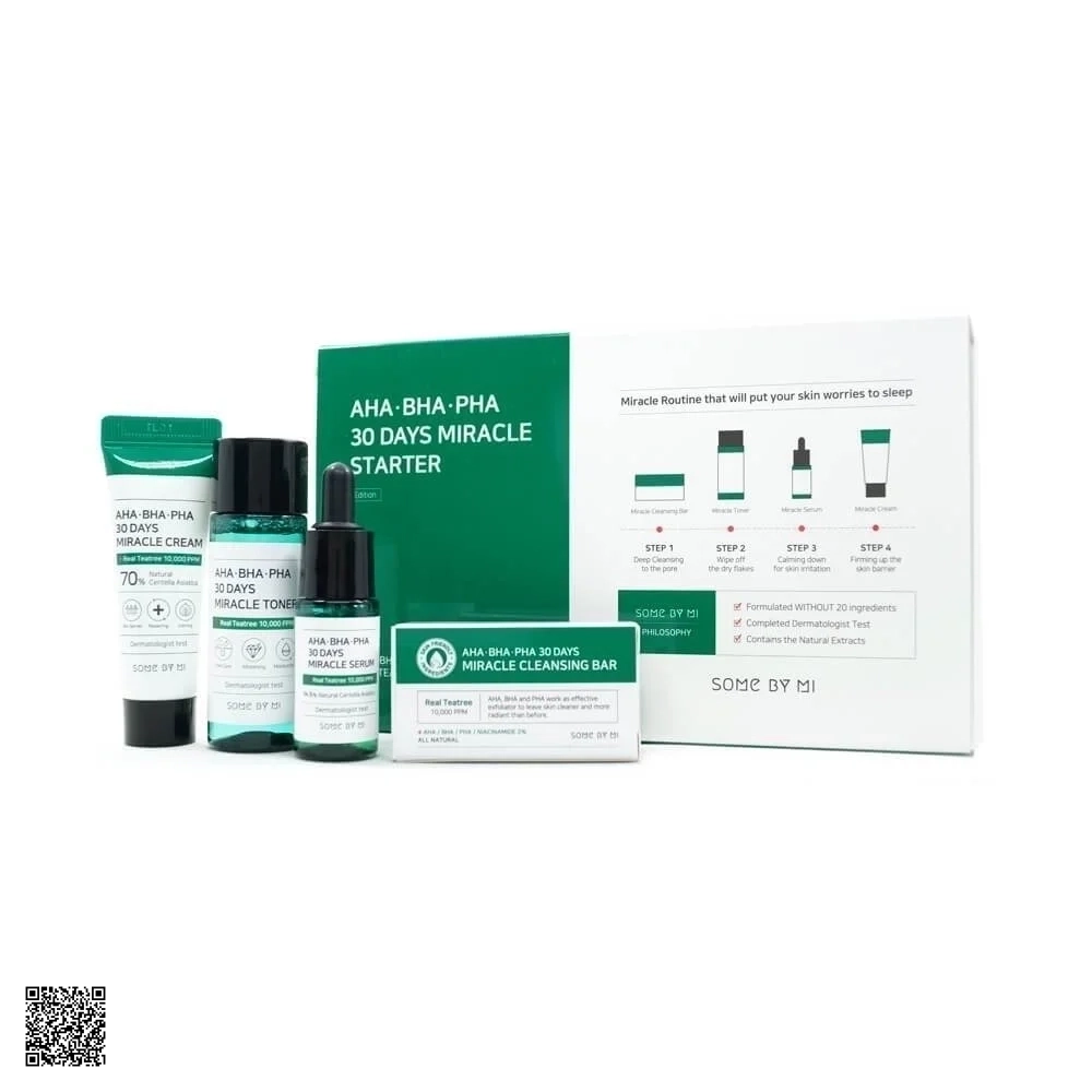 Bộ Kit Trị Mụn 4 Món Some By Mi AHA - BHA - PHA 30 Days Miracle Starter Kit