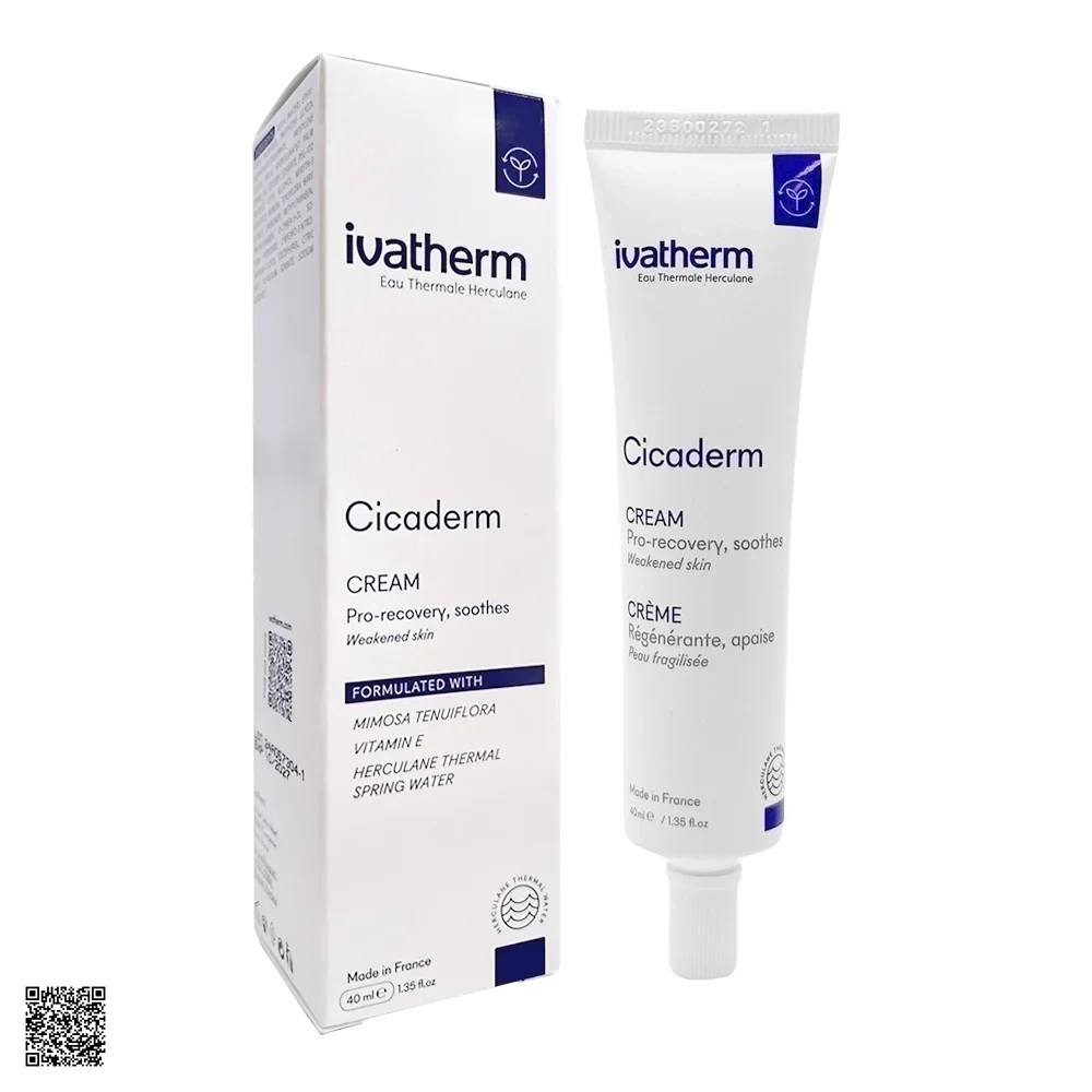Ivatherm Cicaderm Cream - Kem Tái Tạo Da Và Ngừa Sẹo (40ml)