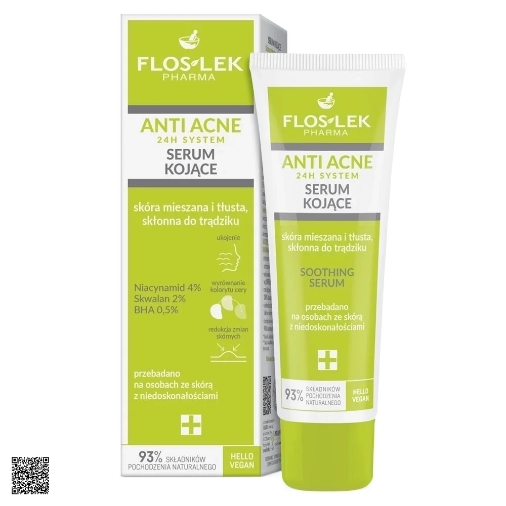 Floslek Anti Acne 24h System Soothing Serum - Serum Giảm Mụn, Thu Nhỏ Lỗ Chân Lông