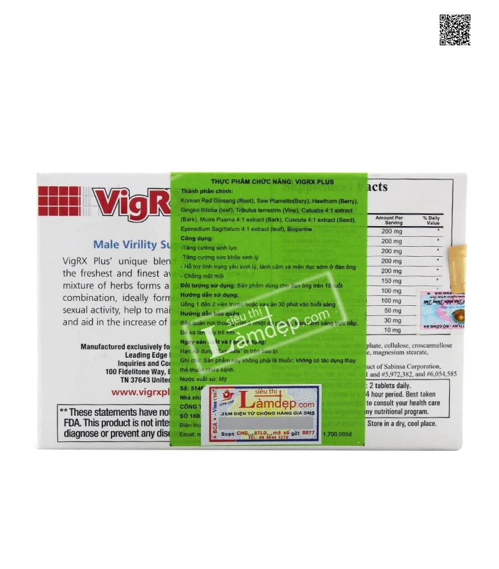VigRx Plus - Thực Phẩm Tăng Cường Sinh Lý Nam