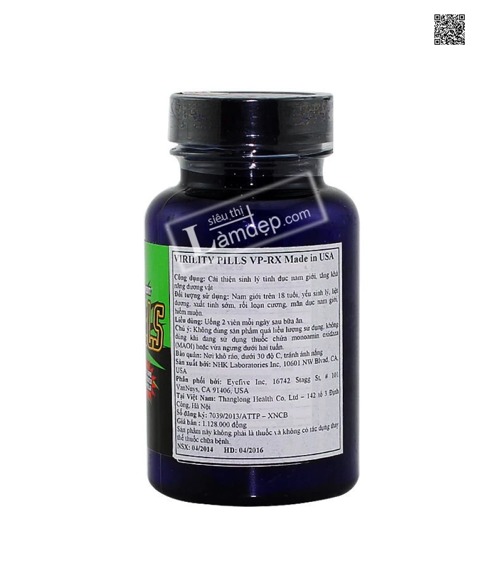 VIRILITY PILLS VP-RX - Thực Phẩm Tăng Cường Sinh Lý Nam