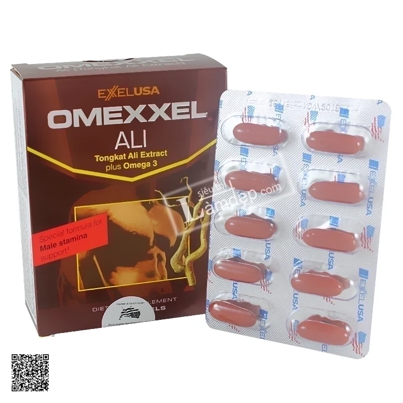 Thảo Dược Tăng Cường Sinh Lý Nam ExelUSA Omexxel Ali Tongkat Ali Extract Plus Omega 3