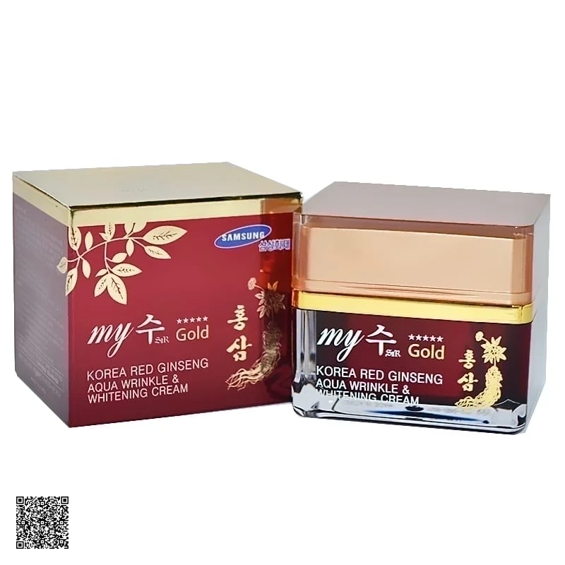 My Gold Korea Red Ginseng Aqua Wrinkle & Whitening Cream - Kem Dưỡng Trắng Da Ngày Và Đêm Hồng Sâm Đỏ