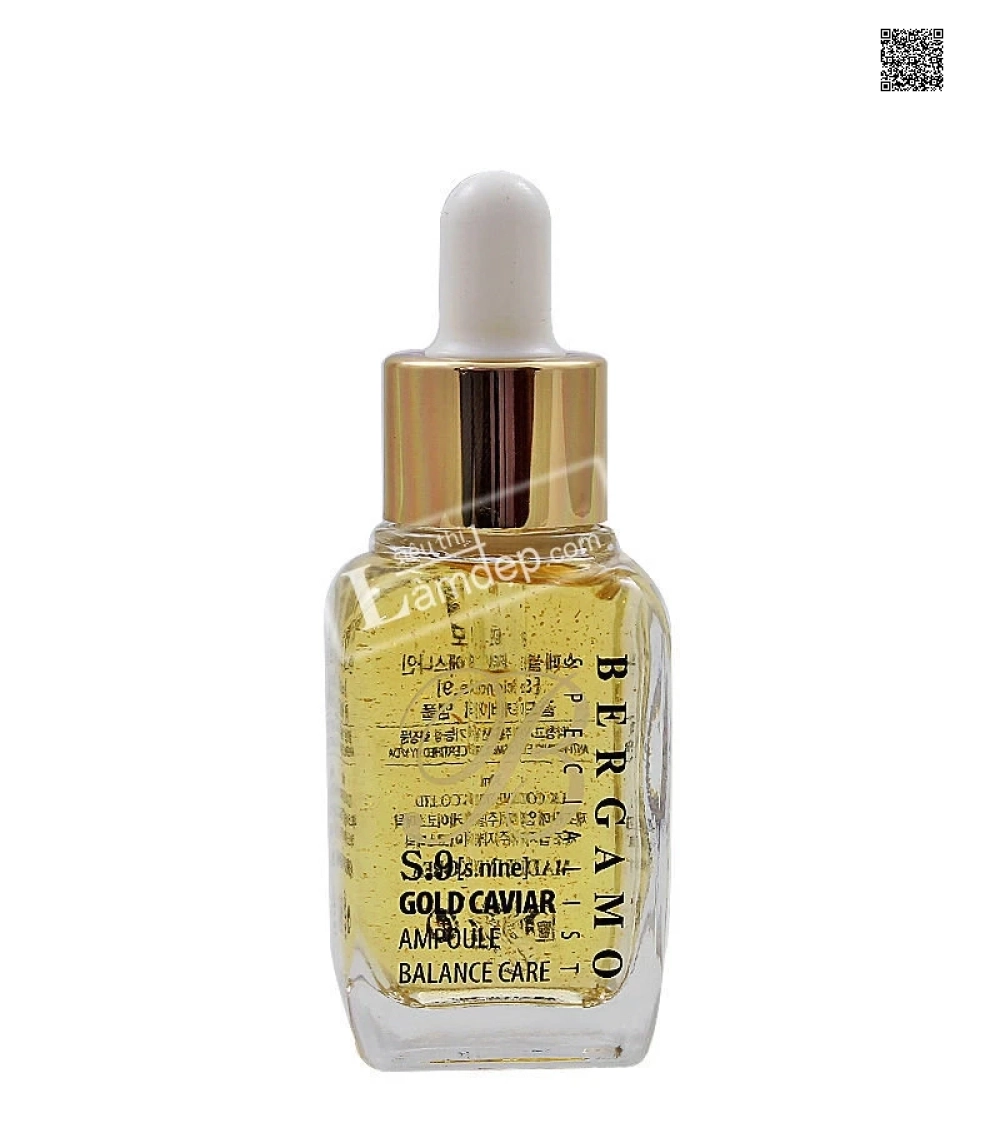 Huyết Thanh Dưỡng Trắng Và Trị Nám Da Bergamo Specialis S.9 Gold Caviar Ampoule