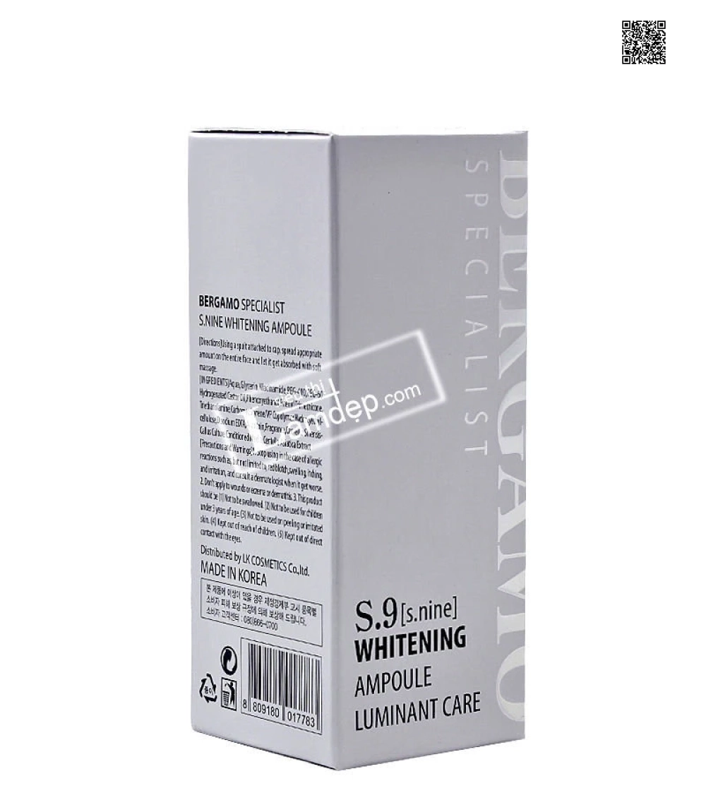 Huyết Thanh Làm Trắng Da Bergamo S.9 Whitening Ampoule