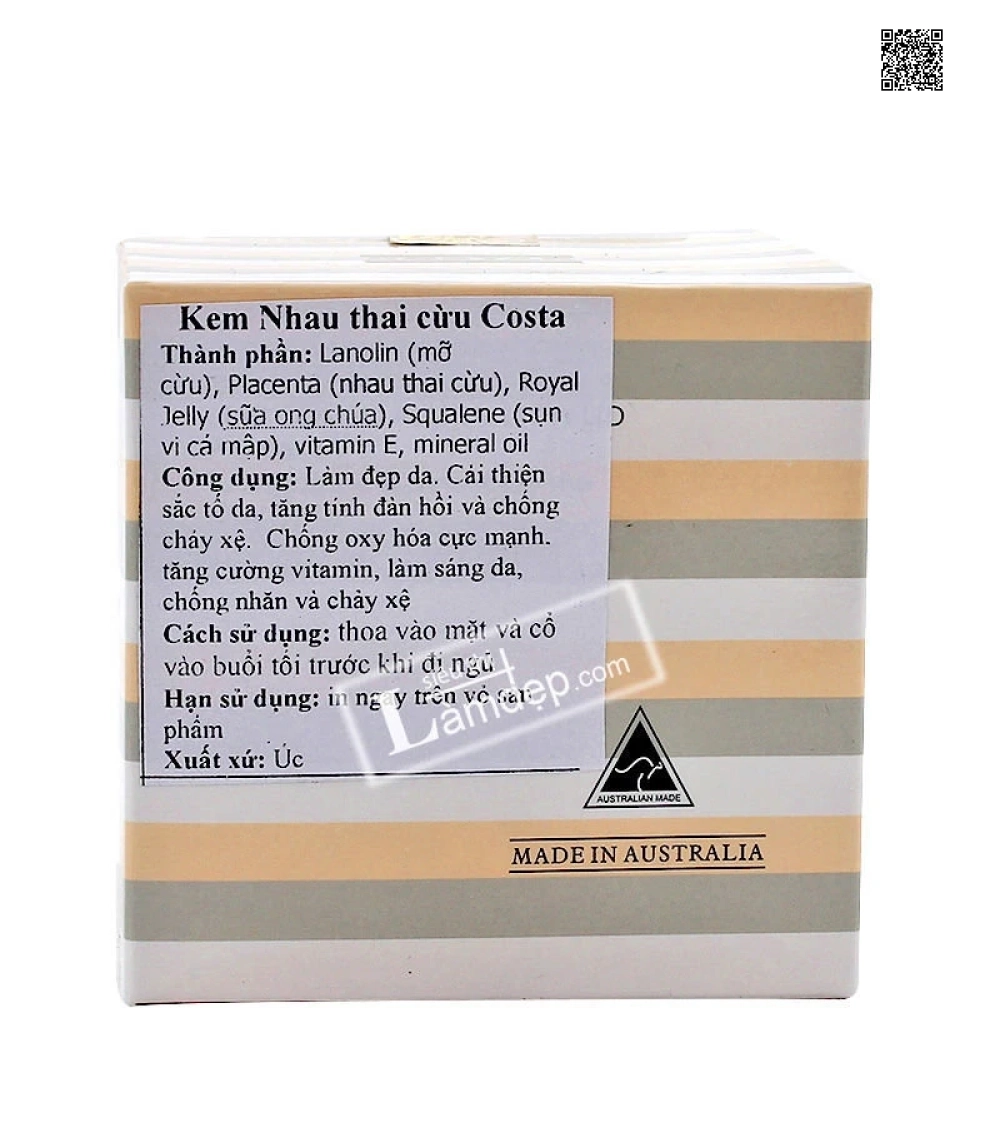 Kem Nhau Thai Cừu Placenta Cream Costar