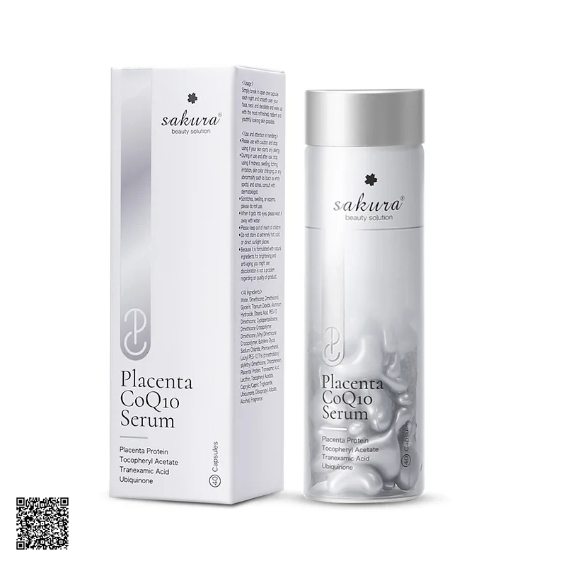 Sakura Placenta COQ10 Serum - Serum Dưỡng Trắng Da Chống Lão Hoá Nhau Thai Cừu (40 Viên)