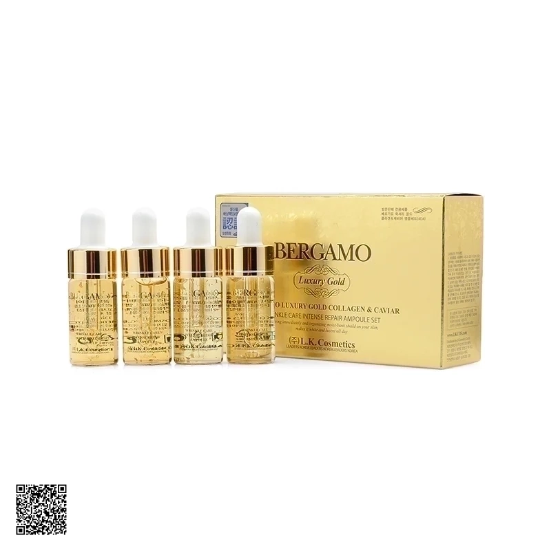 Tinh Chất Dưỡng Trắng Và Tái Tạo Da Bergamo Luxury Gold Collagen & Caviar